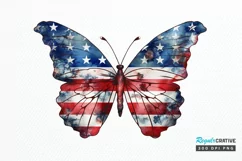 Patriotic American Flag Butterfly PNG Clipart Product Image 1