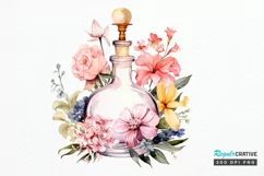 Vintage Perfume Bottles Watercolor PNG Clipart Product Image 1