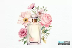 Vintage Perfume Bottles Watercolor PNG Clipart Product Image 1
