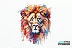 Watercolor Lion Wall Art PNG Clipart Product Image 1