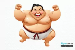 Funny Japanese Sumo Wrestler PNG Clipart Product Image 1