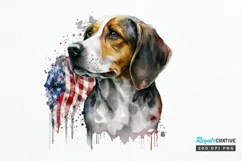 Watercolor Patriotic Dog PNG Clipart Product Image 1