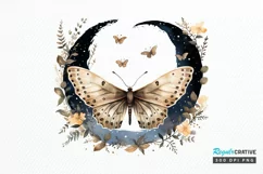 Fairy Night Moth and Moon PNG Clipart Product Image 1