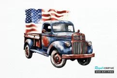 Patriotic Truck Sublimation PNG Clipart Product Image 1