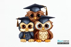 Graduation Owl Friends Sublimation PNG Clipart Product Image 1