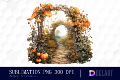 Watercolor Halloween Garden Path Sublimation Clipart Product Image 1