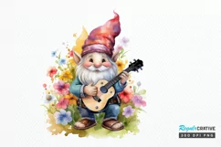 Watercolor Rockstar Gnome PNG Clipart Product Image 1