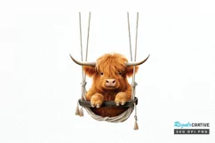 Cute Highland Cow Sublimation PNG Clipart Product Image 1