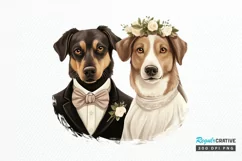 Dog Bride and Dog Groom PNG Clipart Product Image 1