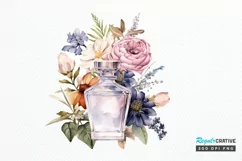 Vintage Perfume Bottles Watercolor PNG Clipart Product Image 1