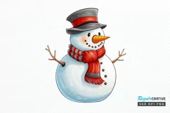 Cute Christmas Watercolor PNG Clipart Product Image 1