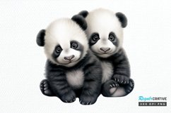 Baby Pandas Sublimation PNG Clipart Product Image 1
