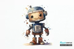 Robot Boy Watercolor Sublimation PNG Clipart Product Image 1