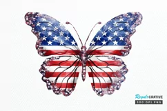 Patriotic American Flag Butterfly PNG Clipart Product Image 1