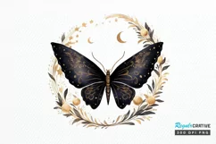 Fairy Night Moth and Moon PNG Clipart Product Image 1