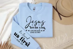 Jesus Love you Loved first Sleeve SVG, Christian Quote SVG Product Image 3