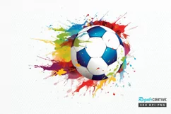 Watercolor Football PNG Clipart Product Image 1
