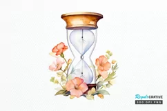 Hourglass Flower Watercolor PNG Clipart Product Image 1