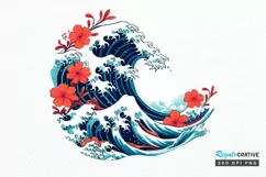 Japanese Kanagawa Wave PNG Clipart Product Image 1