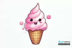 Artistic Drawing Kawaii Ice Cream PNG Clipart Product Image 1