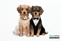 Dog Bride and Dog Groom PNG Clipart Product Image 1