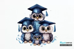 Graduation Owl Friends Sublimation PNG Clipart Product Image 1