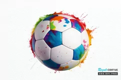 Watercolor Football PNG Clipart Product Image 1