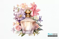 Vintage Perfume Bottles Watercolor PNG Clipart Product Image 1