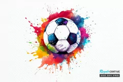 watercolor Football PNG Clipart Product Image 1