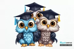 Graduation Owl Friends Sublimation PNG Clipart Product Image 1