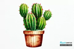 Cactus House Watercolor Sublimation PNG Clipart Product Image 1