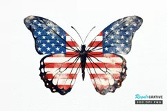 Patriotic American Flag Butterfly PNG Clipart Product Image 1