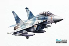 Fighter Aircraft Watercolor PNG Clipart Product Image 1