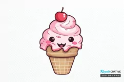 Artistic Drawing Kawaii Ice Cream PNG Clipart Product Image 1
