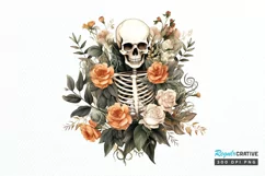 Floral Skeletons Sublimation PNG Clipart Product Image 1