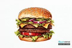 Big Hamburgers Sublimation PNG Clipart Product Image 1