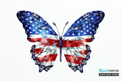 Patriotic American Flag Butterfly PNG Clipart Product Image 1