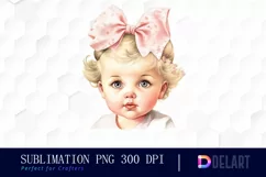 Watercolor Vintage Cute Baby PNG Clipart Product Image 1