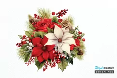Christmas Flower Bouquet PNG Clipart Product Image 1