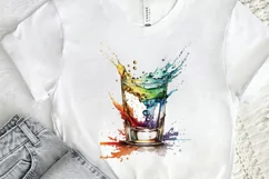 Watercolor Shot Glass PNG Clipart Product Image 2
