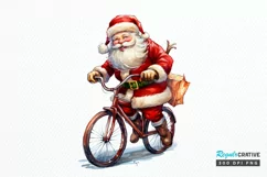 Watercolor Santa Claus PNG Clipart Product Image 1