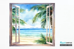 Ocean Window Watercolor PNG Clipart Product Image 1