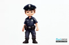 Cute Police Officer Boy PNG Clipart Product Image 1