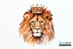 Watercolor King Lion Sublimation PNG Clipart Product Image 1