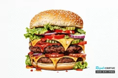 Big Hamburgers Sublimation PNG Clipart Product Image 1