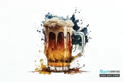 Watercolor Beer clipart png clipart Product Image 1