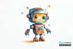 Robot Boy Watercolor Sublimation PNG Clipart Product Image 1