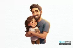 Dad and Daughter Father's Day PNG Clipart Product Image 1