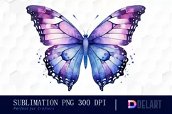 Watercolor Purple Butterfly PNG Clipart Product Image 1