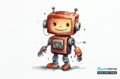 Robot Boy Watercolor Sublimation PNG Clipart Product Image 1